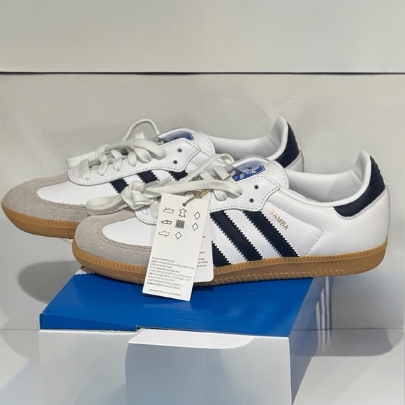 Adidas Samba OG Original "Cloud White/Night Indigo/Gum" Women’s sneakers Size 6 - Picture 6 of 16